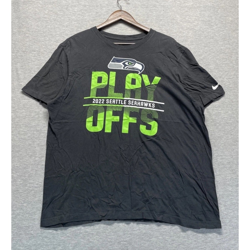 Seattle Seahawks 2022 Playoffs T-Shirt Mens XL Black Nike NFL Football Sports